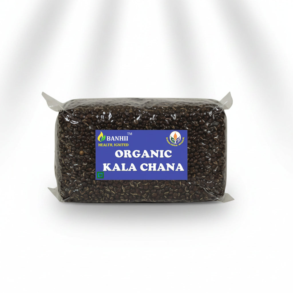 Organic kala chana whole black chickpeas, 500g pack