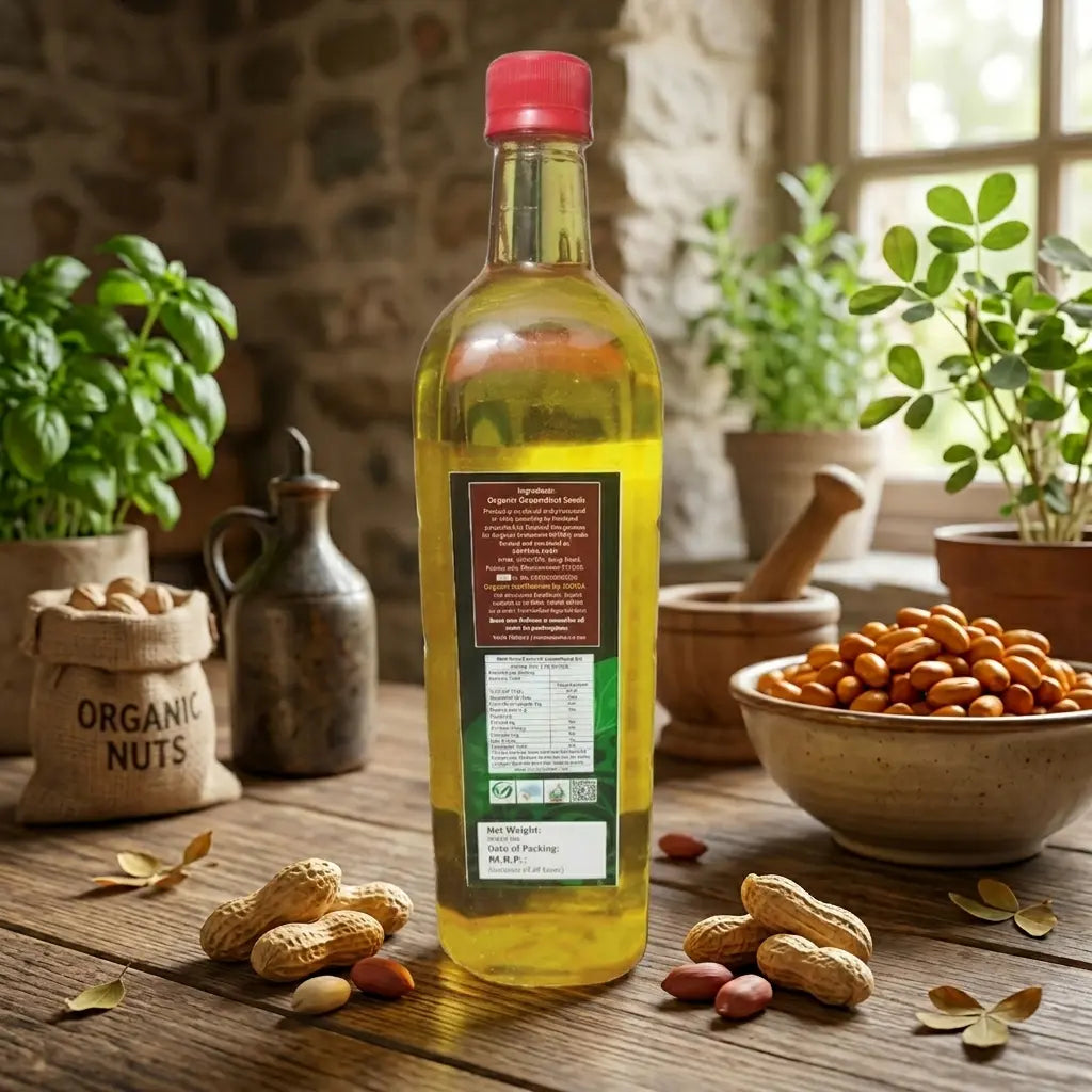 Organic groundnut oil bottle 1 liter