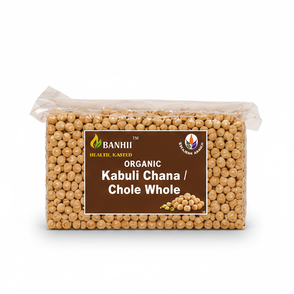 Organic whole kabuli chana chickpeas in 500g bag