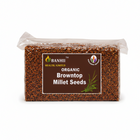 Organic browntop millet seeds in a 500g bag
